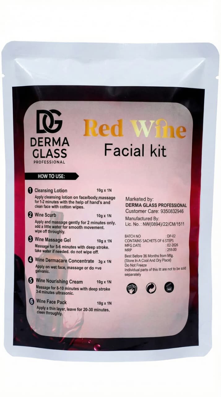 Derma Glass - Red Wine Facial Kit